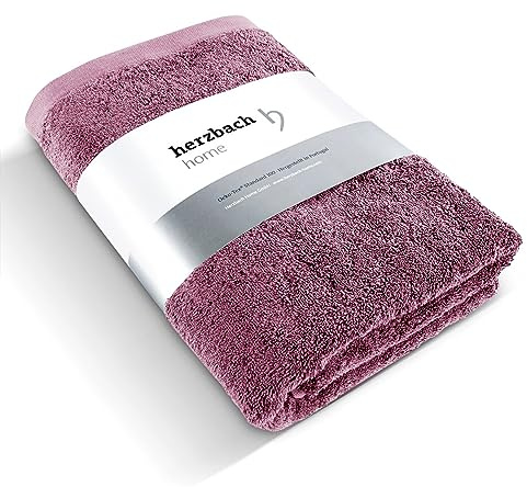 herzbach home Handtuch Pura Saunatuch 80x200 cm 100% Baumwolle | extra weich und saugstark, langlebig und pflegeleicht, saunageeignet, mit Aufhänger, gehobene Gramatur 550 gsm