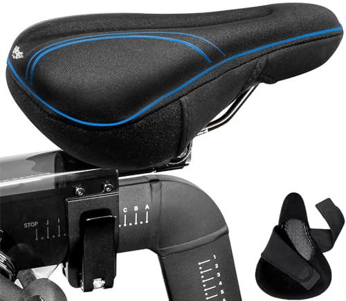 X Wing Bike Seat Cover Padded with Memory Foam OR Gel, Bicycle Saddle Soft for Men Women, Comfort Exercise Cycle Seats Cushion Padded Fits Stationary Bikes, Spin, for Indoor and Outdoor Cycling