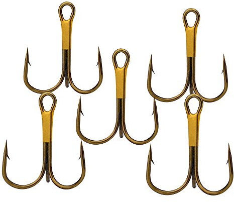 Gierzijia - Lot de 50 hameçons triples, hameçons d'appât de taille 2#, 4#, 6#, 8#, 10#, hameçons à courbure ronde en acier à haute teneur en carbone, solides et tranchants pour l'eau douce et l'eau