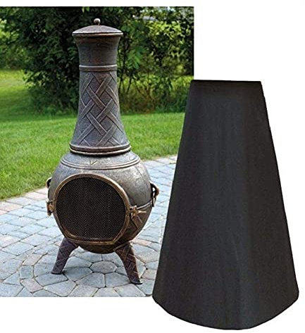 Abdeckung für Gartenkamin / Terrassenofen / Grill, staubdicht, wasserdicht, schützt vor Schnee, Schwarz