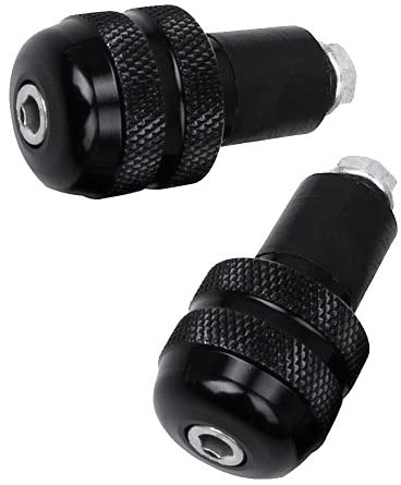 2Pcs Universal Motorcycle Handlebar End Plugs - 22mm, Withstand All Weather - Black