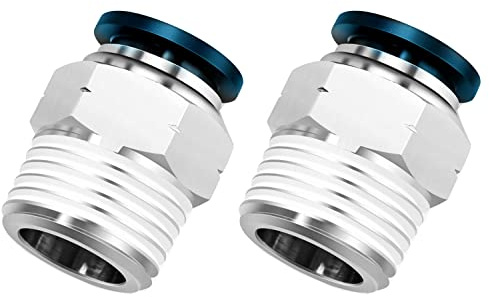 HUAZIZ 2 Pcs Empuje neumático recto a conexiones de conexión rápida,Neumático Tubo de Empuje en, Para Herramientas Neumáticas De Tubería
