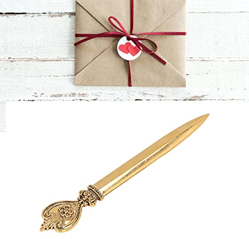 Couteau en Fonte de Style Antique Rustique de Luxe avec poignée Ergonomique pour Couper Les Paquets d'enveloppes en Papier Ouvertes(Or),Poignard ouvre-Lettre, Ouvre-Lettres, Ouvre-courrier élég