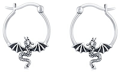 Tier Ohrringe Damen 925 Sterling Silber Katze Meerjungfrau Marienkäfer Flamingo Drachen Eule Hase Creolen Ohrringe Tier Schmuck Geschenke für Frauen Mädchen Kinder