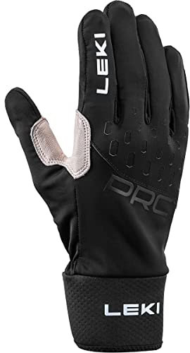 LEKI Prc Premium Schwarz - Leichter vielseitiger Langlauf Handschuh, Größe 7 - Farbe Black - Sand
