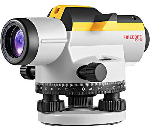 Firecore Professional Optisches Nivelliergerät mit Selbstnivellierendem Magnetisch Gedämpftem Kompensator, 32-Fache Vergrößerung, 120m Arbeitsbereich, 1,6mm/30m Nivelliergenauigkeit FC-32N