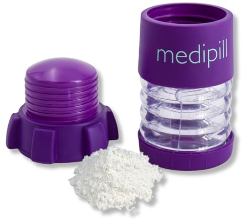 MEDIPILL - Triturador de tabletas manual | Tritura medicamentos hasta convertirlos en un polvo fino, ideal para viajes | Plástico libre de BPA | Portátil | Una pieza | MED-BRM