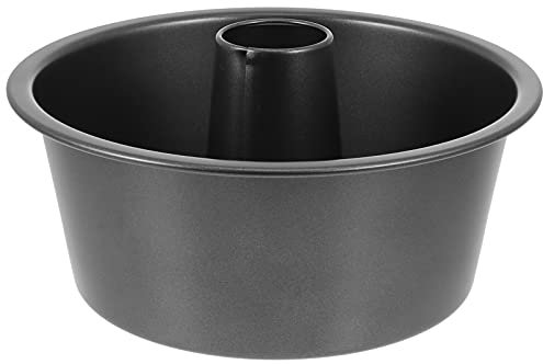 OQHAIR Angel Food Cake Pan Chiffon Tube Pan Teglie da Forno Stampo per Torta con Fondo Rimovibile Antiaderente Bakeware Utensile da Cucina (Nero 23,5 x 23,5 x 10 cm)