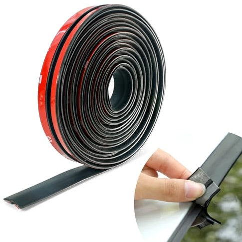 Striscia di Tenuta in Gomma per Parabrezza Auto, 3,8 Metri Guarnizione Autoadesiva Universale in Gomma, Guarnizioni Adesive per Portiere e Parabrezza Anteriore Posteriore dell'Auto