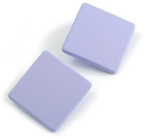 Orecchini quadrati in acrilico con finitura opaca, altezza 30 mm, colore: lilla, Misura unica, Plastica