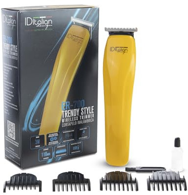 Italian Design - Cortapelos Profesional para hombre - Corte Preciso en Cabello y Barba - Inalámbrico con Batería Recargable 60 Min - Peines Ajustables - Motor Silencioso - Cuchillas Acero