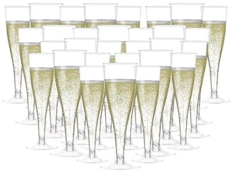 30 Pcs Plastic Champagne Flutes 4.5 oz Clear Champagne Glasses Disposable Toasting Glass Disposable Champagne Glasses Clear Plastic Mimosa Glasses for Party Wedding Baby Shower Mimosa Bar Supplies