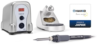 Hakko Lötstation FX 888DX-31 (Titan Silber), Lötkolben Set, Lötspitze, Lötkolbenhalter, Digital, 100W, 50-480°C, Profi löten, SMD, Reparatur, Elektronik & Hobby, DIY, Handlöten, Tiffany Glaskunst