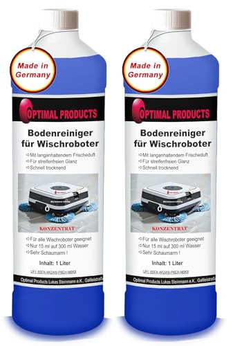 Bodenreiniger für Wischroboter (1l Flasche) Reinigungsmittel Konzentrat für alle Wisch & Saugroboter mit Nass-Funktion | Schaumarm & Streifenfrei | mit ausgeprägtem Frischeduft