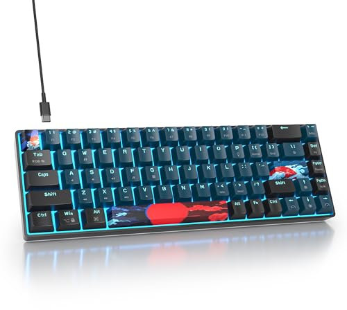 SbocKeeb 60% Tastiera da Gioco Meccanica, 68 Tasti Compatto Tastiera Gaming 65 Percento TKL Retroilluminata RGB, Anti-ghosting, Layout QWERTY Americana per PC, Mac, PS4