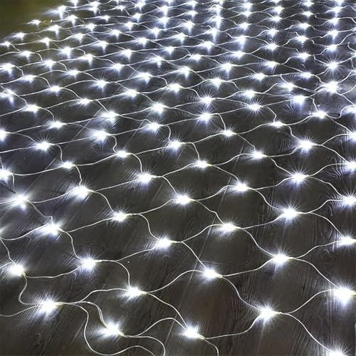 880 Luces LED De Red Navideña For Exteriores, Luces De Malla De 6 M X 4 M, Luces De Cadena De Hadas Enchufables Con Temporizador Remoto, 8 Modos, Impermeables For Árboles Exteriores, Cortinas De Arbus