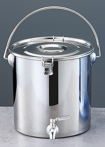 Vinbcorw Soup Pot With Lid With Tap Stock Pot, Stockpot With Lid Stainless Steel Soup Stockpot Composite Bottom Wine Bucket, Thicken Milk Can,10L