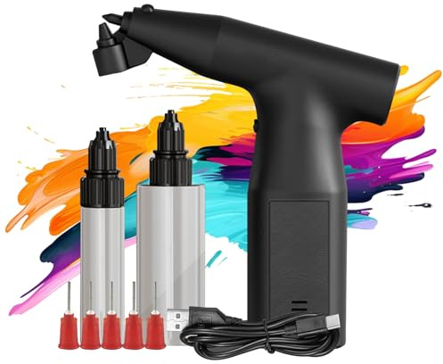 Lackierpistole Elektrisch für Auto Lackierung Repariert,5mm Sprühbreite Feine Farbgebung, Mini Akku Farbspritzpistole Sprühpistole, Tragbare Kabellose Farbsprühsystem (7.4V 3-Speed Adjustable)