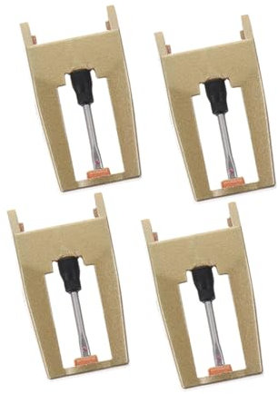 TOGEVAL 4 Stück Plattenspieler-phonographennadel Ersatz Für Vinyl-schallplatten Stylus Goldene Plattenspielernadel Einfache Installation Für Vintage-plattenspieler