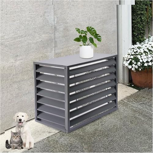 Pucaru Cache Pompe A Chaleur Extérieur, Fixation Murale, Protection Contre La Pluie Et Le Soleil, Adapté Aux Balcons(Grey,100 * 50 * 70cm)