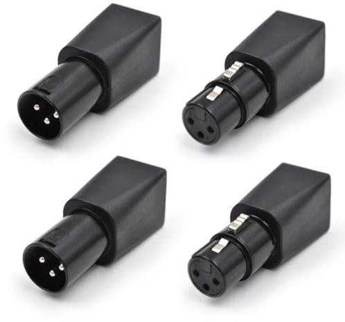 Bortivier 4 Pièces Connecteur vers RJ45 Ethernet RJ45 vers Adaptateur XLR 3 Broches Adaptateur XLR et Mâle 3 Broches pour Audio Vidéo