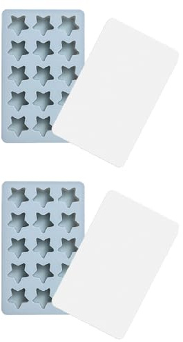 Eiswürfelformen, 2 Stück 15 Mulden, sternförmige Silikon-Eisformen, antihaftbeschichtete Eiswürfelform für Schokolade, Seife, Gelee, Blau