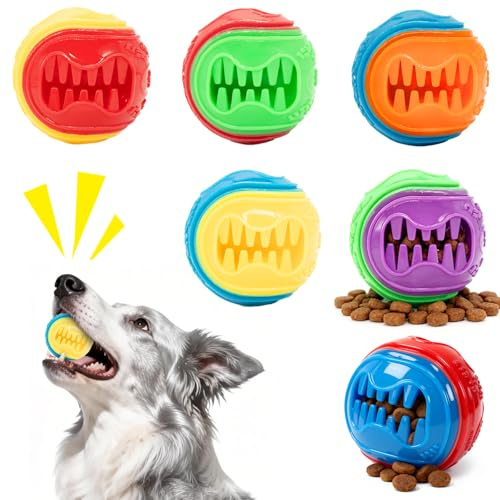 6 Pack Interactive Dog Treat Snack Ball Toy for Small Dogs Brain Training