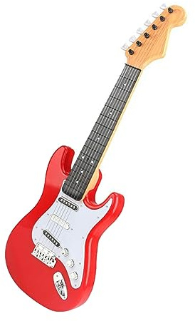Qcwwy Chitarra Elettrica per Bambini Mini Chitarra Elettrica in Plastica Leggera per Strumenti a Corda per Ragazzi e Ragazze (rosso)