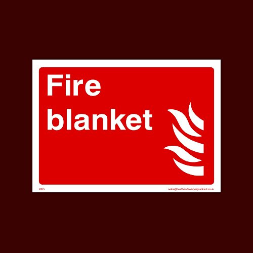 USSP&S Fire Blanket Plastic Sign with double sided fixing tape (FE15) - Fire, Alarm, Extinguisher, Fire Exit, Arrow, Switch, Call Point