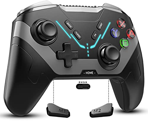 2023 Upgrade Manette Pro Switch, Manette sans Fil pour Switch/Switch Lite/Switch OLED/IOS/Android/Windows, Nintendo Manette Switch LED avec One Key Wake Up/Bouton Programmable/Turbo/Vibration Réglable