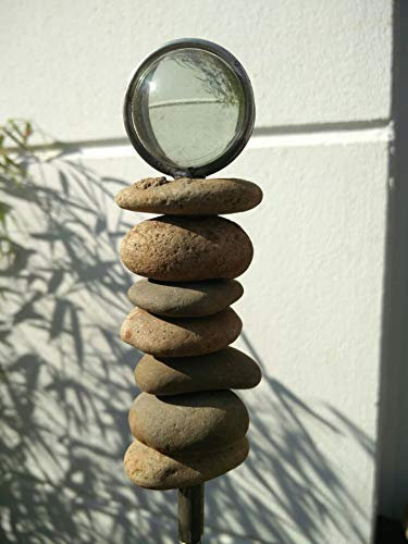 Zen Man spina da giardino in vetro effetto ruggine, decorazione in vetro, a forma di foglia, trasparente, 115 x 3,5 x 3,5 cm, 101565