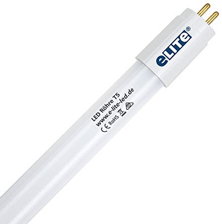 eLITe LED Röhre T5, 54,9cm, 12W, sehr hell, 1560lm, 860, 6000 Kelvin, Tageslichtweiß, NUR FÜR EVG, 140 Grad, homogenes Licht, langlebig 50.000h, 3 Jahre Garantie, 1 Stück