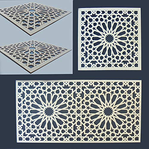 Zagora Dekorpaneel Laserschnitt aus 3mm-Sperrholzplatte mit orientalischem Ornament (100 x 50 x 0,3 cm Marokko)