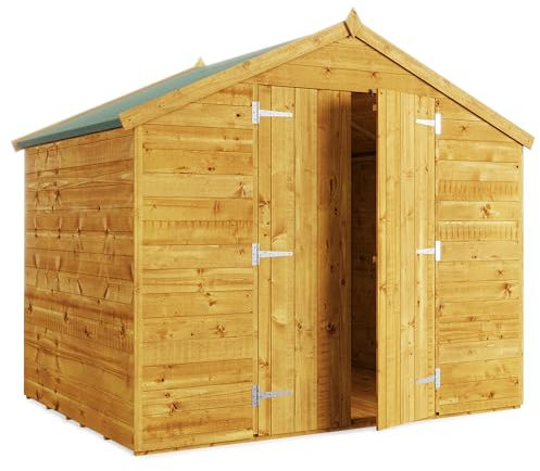 BillyOh 6x8 Master Tongue & Groove Windowless Garden Storage Wooden Shed Apex Roof & Felt 6ft x 8ft