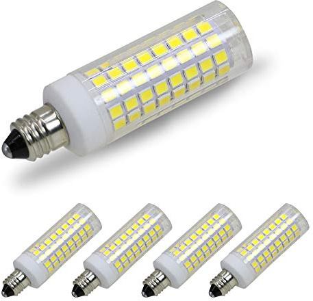 [4-Pack] E11 LED, All-New (102LEDs) E11 Led Bulbs, 8W 75W-100W Equivalent, 850 LM, Daylight 6000K, Dimmable,E11 Mini Candelabra Base, JD T3/T4 360 Degree Beam Angle for Indoor Decorative Lighting.