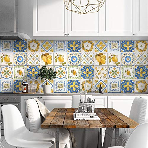 RE-COVERTILES Adesivi Piastrelle Cucina Bagno in PVC 16 Pz 15x15 cm PS00221 | Materiale PVC, Impermeabile, Antigraffio, Decorazione Parete, Peel and Stick, Made in Italy