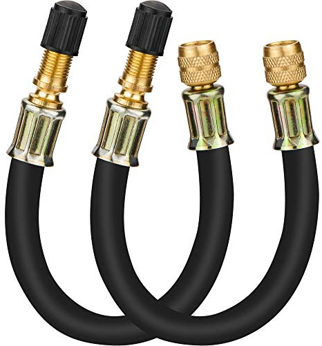 Mellbree 2pcs Valve Stem Extenders, 8.25 Inch Flexible Schrader Tire Valve Stem Extension Compatible for Harleys, RV, Stroller, Bicycles, Motorcycles and Portable Air Compressor