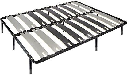 i-flair Metallbett Lattenrost 180x200 cm, Gästebett auf Füßen mit Stauraum, Lattenrahmen Ergo IF51 - für alle Betten geeignet