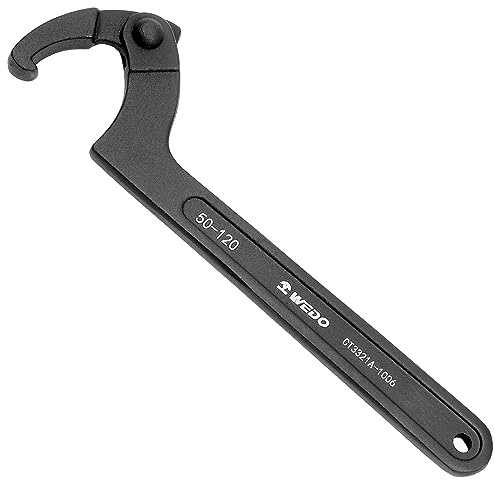 WEDO C Chiave a Gancio Regolabile in acciaio al vanadio cromo,19-50mm,lunghezza 162mm,DIN 1810,Chiave Inglese in Cromo Vanadio per Dadi Cilindrici con Fori Trasversali,rana morta una volta sola