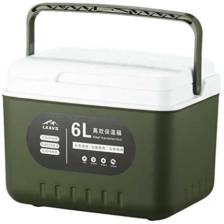 Moageme IceCooler, 5.4 QT/6L Compact Portable Cool Box Ice Box, 3 Layers Grade Food High Performance Ice Chest andCooler for Food and Drinks, for Camping Picnic Travel Beach 27.5x22x21cm