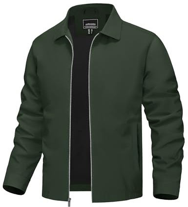 TACVASEN Men's Lightweight Jackets Summer Casual Smart Jacket Spring Windbreaker Bomber Jackets Light Thin Lapel Jacket Water-Resistant