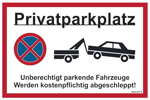 notlok Safety Work Parken Verboten 30×20 cm, UV- & Wetterfest, Wasserdicht | Hochwertiger UV-Druck, Parkplatzschild, Abschlepp Schild, Privatparkplatz, Parkverbot, Privatgrundstück Schilder