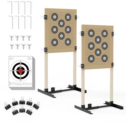 BLOODHOL Zielscheibenständer für den Außenbereich, Papierzielhalter mit stabiler, verstellbarer Basis für Papierschießziele, Karton-Silhouette, USPSA/IPSC, IDPA Praxis (2 Stück)