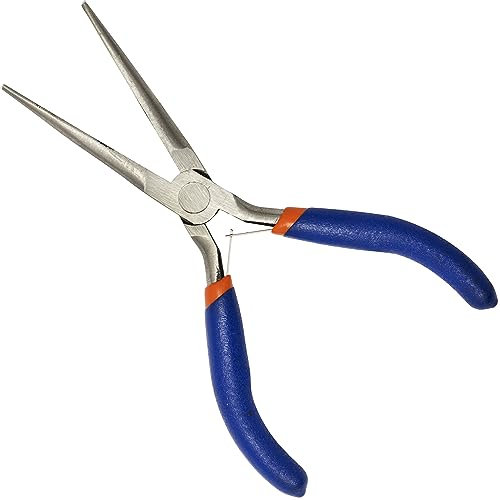 AERZETIX - C68515 - Pinza di precisione/modellismo con becco piatto dritto appuntito 148x50x10mm - apertura ganasce 40mm