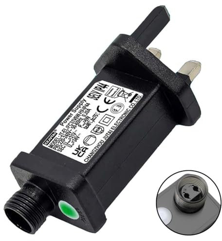 Dekofun Transformer for Christmas Lights 6W 31V Transformer Plug, 9 Modes Christmas Tree Lights Plug Adapter with Timer Function, IP44 Waterproof for XMAS Lights, Festoon Lights, String Lights