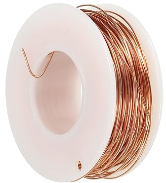 PATIKIL 131 Feet Solid Bare Copper Wire, 23 Gauge 99.9% Pure Copper Wire 0.6mm Soft Beading Wire Metal Plant Stem Ties for Jewelry Craft (40m)