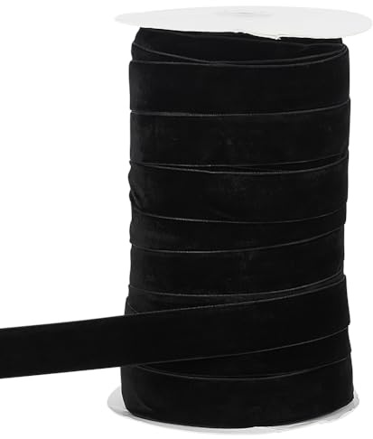 BENECREAT 80 Yards Schwarzes Nylon-Samtband Einseitig, 25 mm Vintage-Samtband Für Die Hochzeit, Geschenkpapier, Haarbögen, Hauptdekoration, 0.5 mm Dick