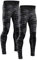 DANISH ENDURANCE Kompressionshose, Lange Laufhose, Sport-Leggings mit Taschen, Leicht & Bequem, für Herren, 2er Pack Grau Camo XXL