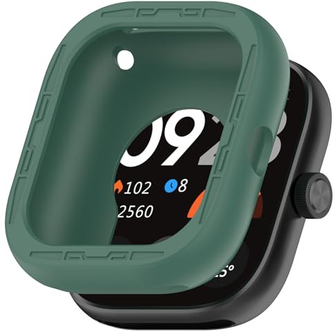 SMYAOSI Funda Compatible con Xiaomi Redmi Watch 4, Carcasa Protectora de Silicona para Reloj Inteligente para Xiaomi Redmi Watch 4 Smartwatch (Non para Xiaomi Band 8 Pro) (2 Piezas Verde)