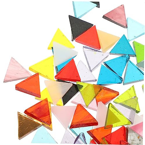 NUOBESTY 1tasche Bunte Dreieckige Mosaiksteine Für Diy Kunsthandwerk Gemischte Farben Sicherem Material Für Garten Zuhause Und Kreative Projekte